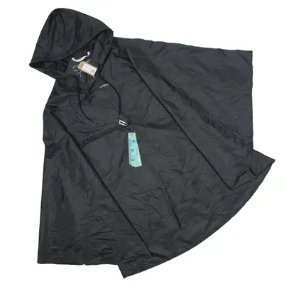 OFF WHITE Poncho Rain Jacket Black Nylon Mens L