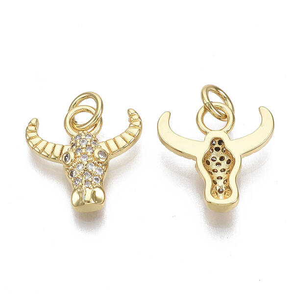 Brass Micro Pave Cubic Zirconia Charms