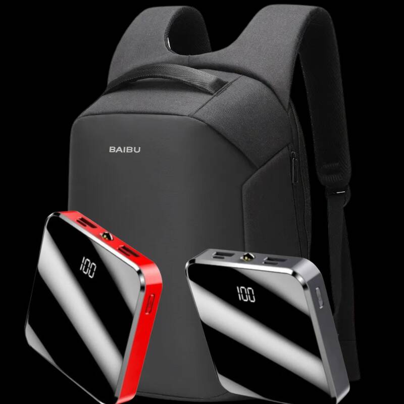 Power Bank External Fast Charger with Micro/ Dual USB  Ports/ 2A With Backpack Set