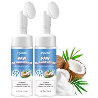 Paw Cleaner for Dogs and Cats - No Rinse Foaming Cleanser, PH Balanced Deodorizing Paw Wash with Silicone Brush for All Breed...