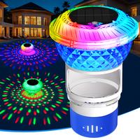 2025 Upgrade Pool Chlorine Floater, Solar Chlorine Floaters with Marquee Light,Solar Lights Outdoor, Button Control Floating ...