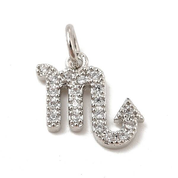 Brass Micro Pave Cubic Zirconia Charms