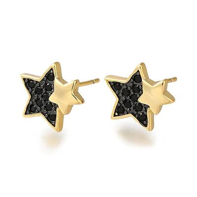 Rack Plating Brass Micro Pave Cubic Zirconia Stud Earring