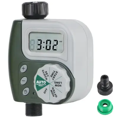 Automatic Garden Watering Timer, Battery Powered LCD Screen Digital Clock Garden Watering Timer, Irrigation Timer, Watering ...