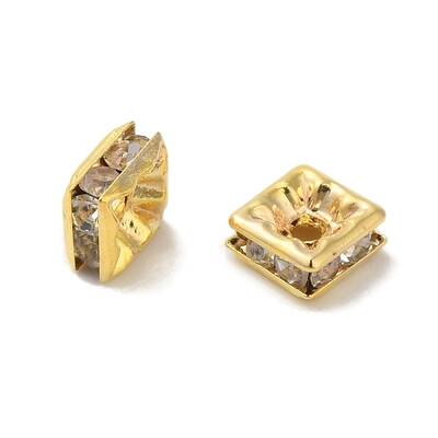 Brass Grade A Rhinestone Spacer Beads