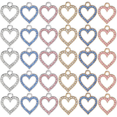 36Pcs 6 Colors Alloy Charms