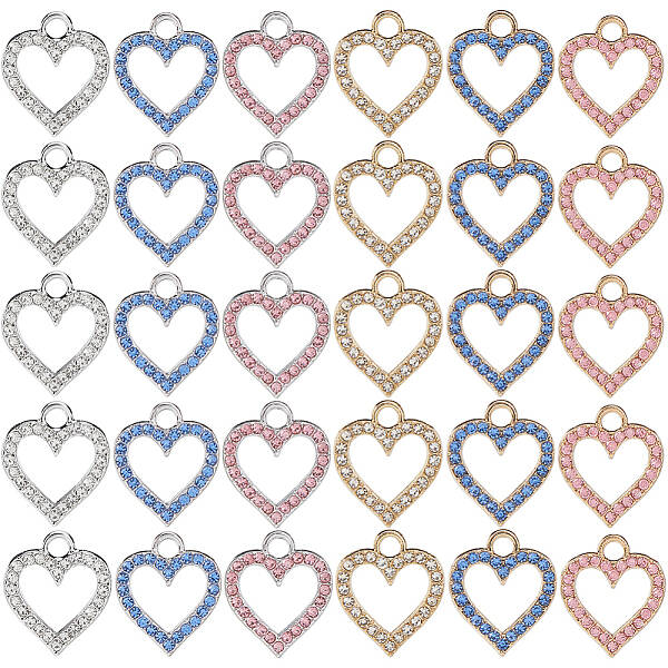 36Pcs 6 Colors Alloy Charms