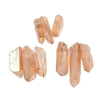 Electroplated Natural Quartz Crystal Graduated Beads Strands