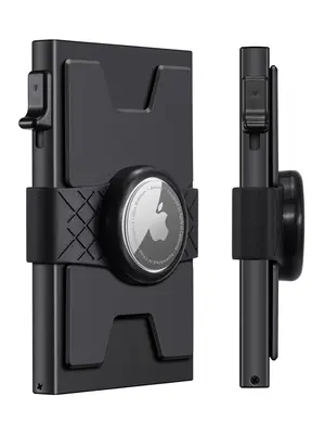 National Day Offers Simple Solid Color Aluminum Alloy Card Holder, Portable Lightweight Business Style Plain Color Card Holde...