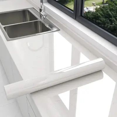 Marble Pattern Self-adhesive Wallpaper, 1 Roll Removable PVC Wallpaper, Kitchen Countertop Wall Sticker, Home Decor Wallpaper...