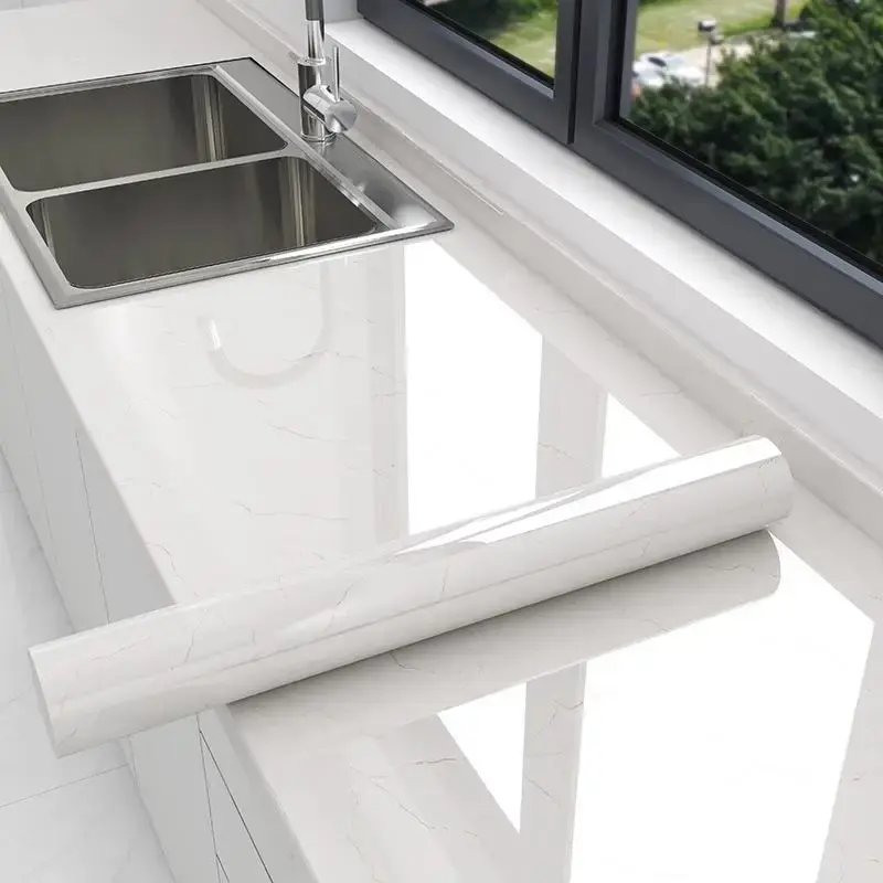 Marble Pattern Self-adhesive Wallpaper, 1 Roll Removable PVC Wallpaper, Kitchen Countertop Wall Sticker, Home Decor Wallpaper...