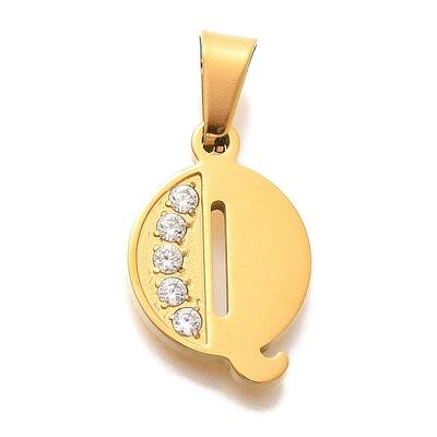 Ion Plating(IP) 304 Stainless Steel Rhinestone Pendants