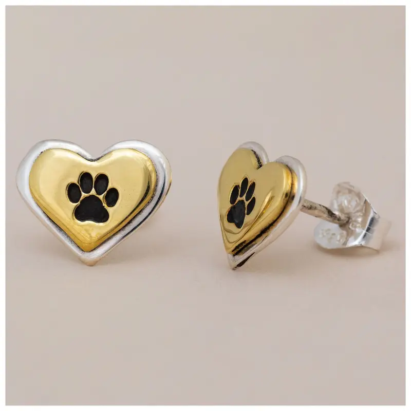 You Have My Heart Sterling Post Earrings - Dog