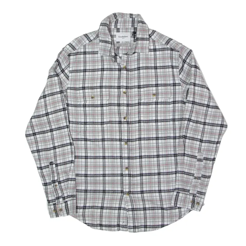 GOODFELLOW Flannel Shirt Black Plaid Long Sleeve Mens M