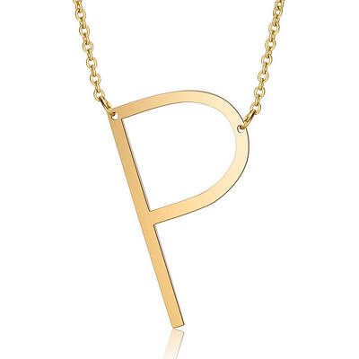 201 Stainless Steel Initial Pendants Necklaces