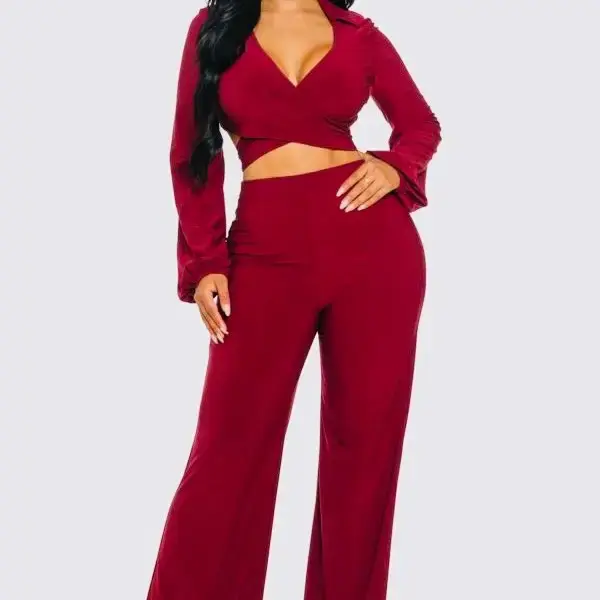 Elegante Strech Set 2 Pieces in Red - Fashionable Two-Piece Ensemble for Elegant Looks