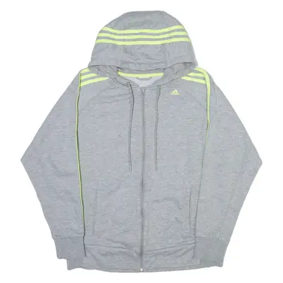 ADIDAS Womens Grey Hoodie Full Zip M