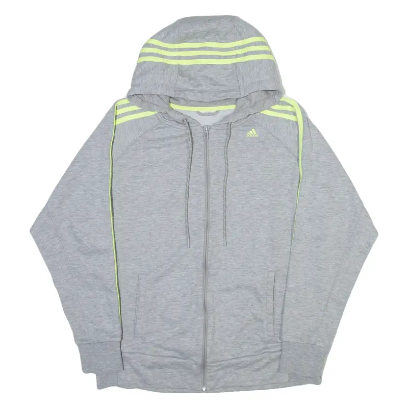 ADIDAS Womens Grey Hoodie Full Zip M