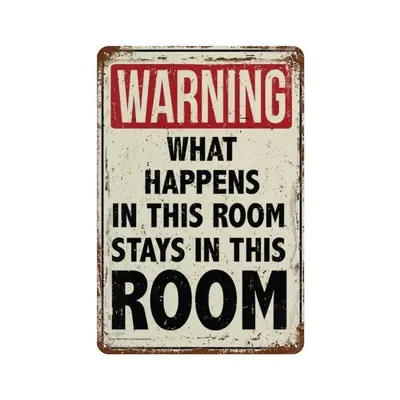 Metal-Tin Sign, 1 Count Letter Pattern Wall Art Warning Sign for Home Living Room Bedroom Decoration, Home Decor 2025, House ...