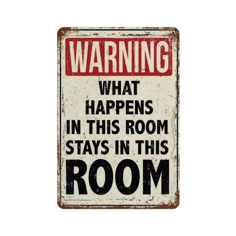 Metal-Tin Sign, 1 Count Letter Pattern Wall Art Warning Sign for Home Living Room Bedroom Decoration, Home Decor 2025, House ...
