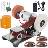 PoDhey Mini Belt Sander Multifunctional Electric Belt Grinder 7 Adjustable Speed Electric Polishing Sharpener Machine Heavy D...