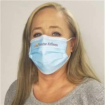 50 Customized USA Made 3-Ply Face Mask - Formable Nose Band