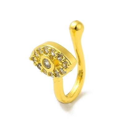 Clear Cubic Zirconia Horse Eye Clip on Nose Rings