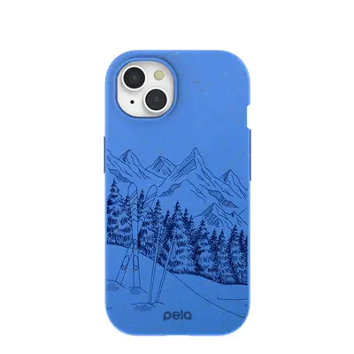 Electric Blue Backcountry Ski iPhone 15 Case
