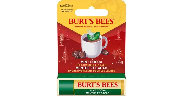 Burt’s Bees Festive Moisturizing Lip Balm Mint Cocoa Flavor 4.25 g