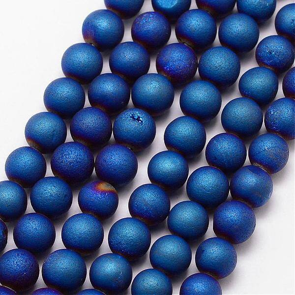 Electroplated Natural Agate Bead Strands