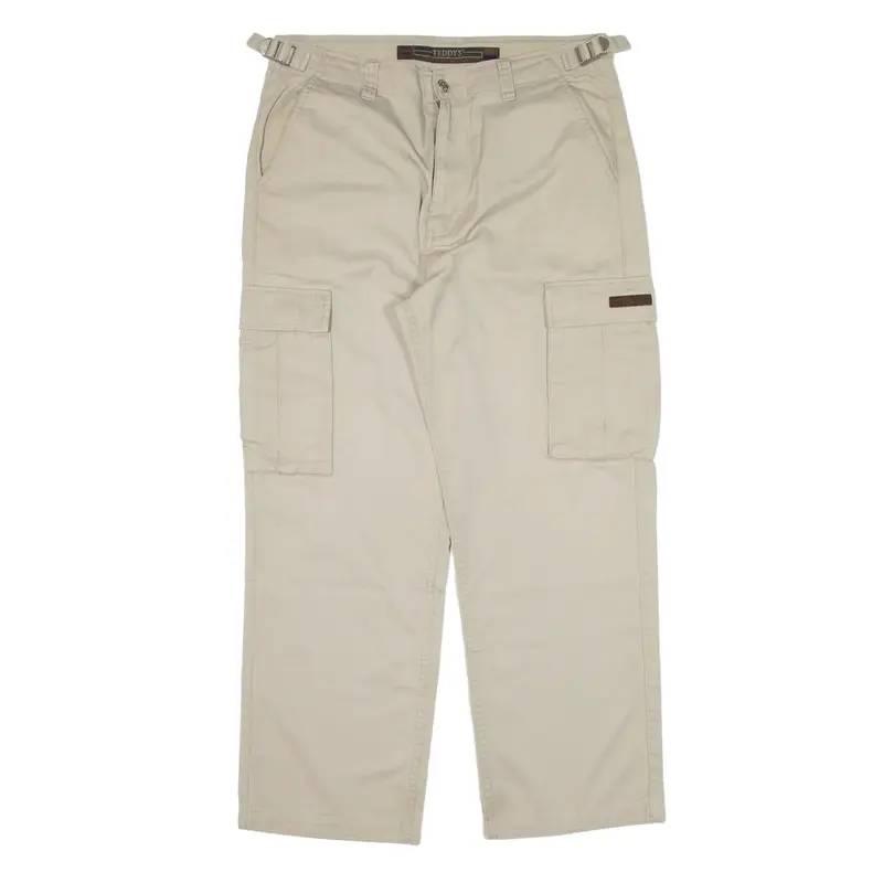 TEDDYS Cargo Trousers Beige Relaxed Straight Womens W32 L26
