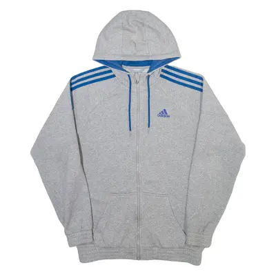 ADIDAS Mens Grey Hoodie Full Zip S