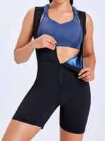 Women's Sauna Bodysuit, Waist Training Promote Perspiration Wicking Shapewear with Zipper