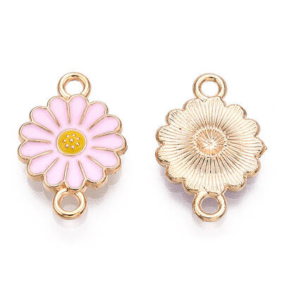 Zinc Alloy Enamel Sunflower Connector Charms