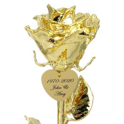 17 Personalized 24k Gold Dipped Rose