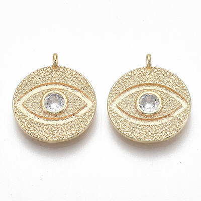 Brass Micro Pave Cubic Zirconia Pendants