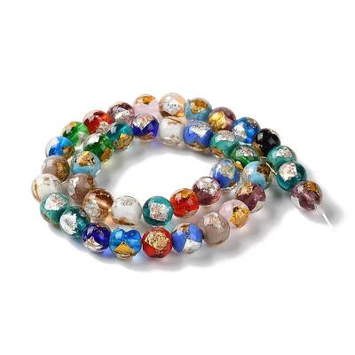 Handmade Gold & Silver Foil Lampwork Beads