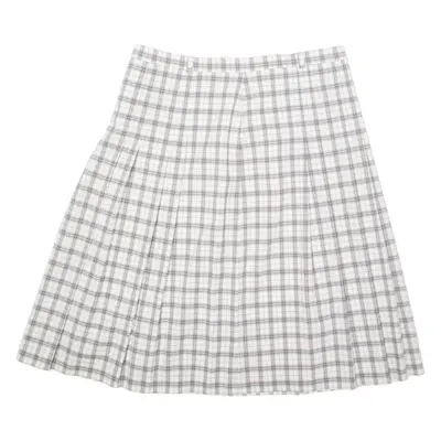 Womens Pleated Skirt Pink Midi Check L