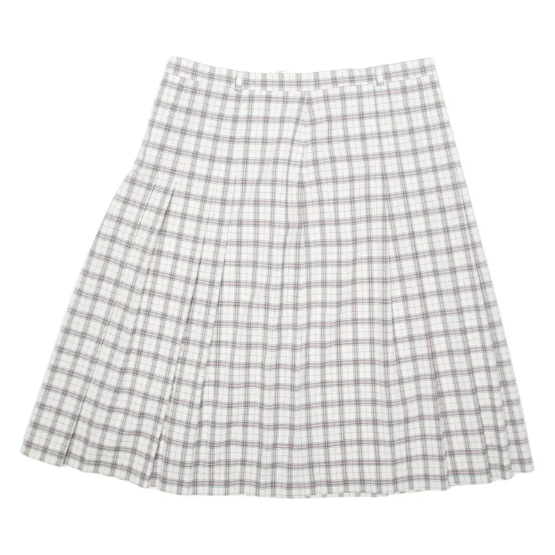 Womens Pleated Skirt Pink Midi Check L