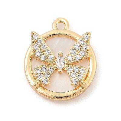 Brass Micro Pave Clear Cubic Zirconia Pendants