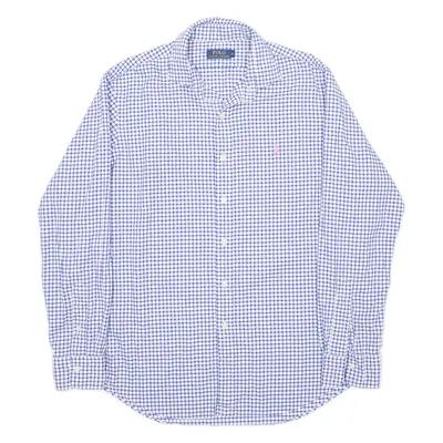 POLO RALPH LAUREN Mens Shirt Blue Gingham Long Sleeve L