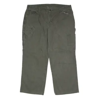 DICKIES Carpenter Mens Canvas Trousers Grey Regular Straight W38 L28