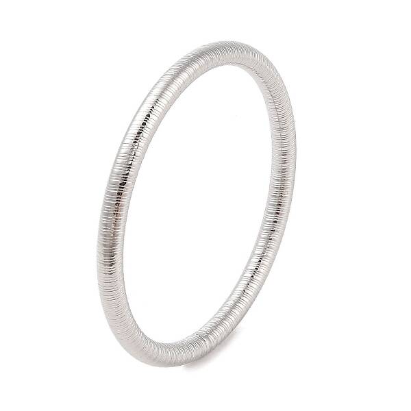 Non-Tarnish 304 Stainless Steel Grooved Ring Bangles for Women Men
