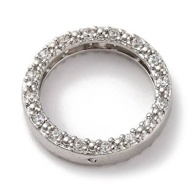 Rack Plating Brass with Cubic Zirconia Bead Frame