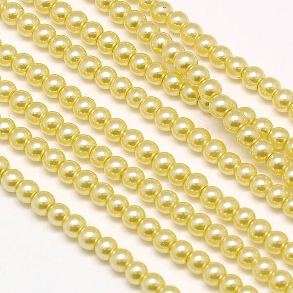 Eco-Friendly Dyed Glass Pearl Round Beads Strands