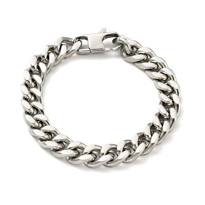 Non-Tarnish 201 Stainless Steel Curb Chain Bracelet for Men Women