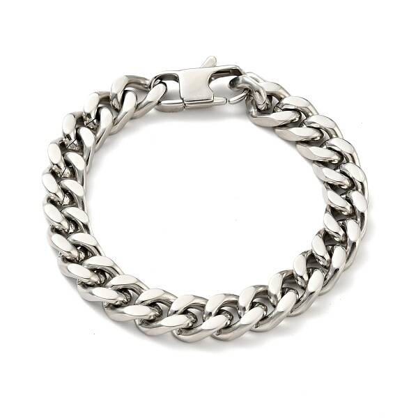 Non-Tarnish 201 Stainless Steel Curb Chain Bracelet for Men Women