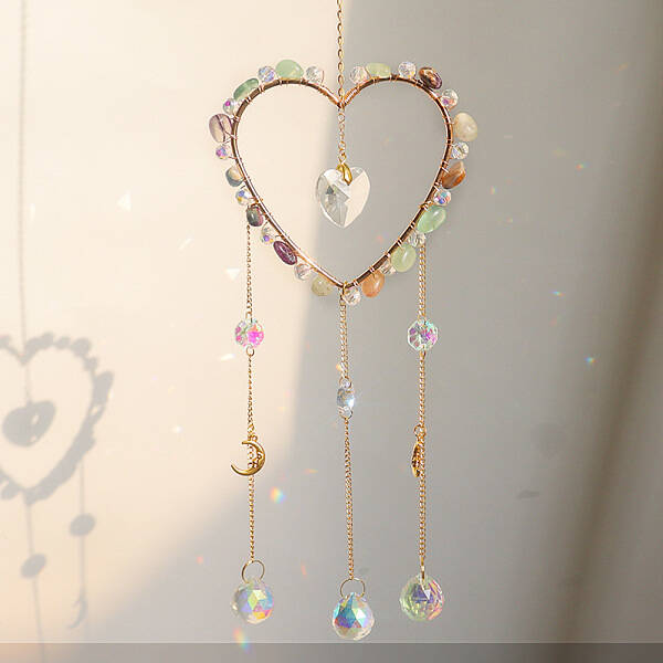 Fluorite Crystal Glass Sun Catcher Pendant