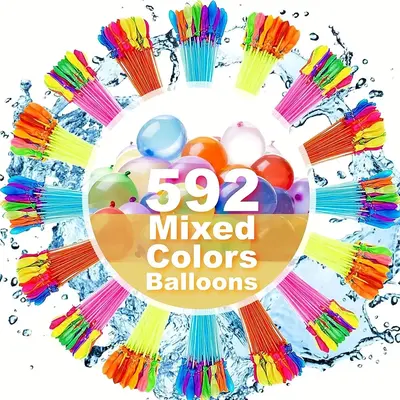 Random Color Quick Injection Water Balloon, 592pcs/111pcs Water Balloons for Water Battle, Outdoor Irrigation Balloons, Summe...
