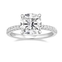 EAMTI 3.5CT 925 Sterling Silver Rings Cushion Cut Cubic Zirconia CZ Engagement Wedding Bands for Women Promise Rings for Her